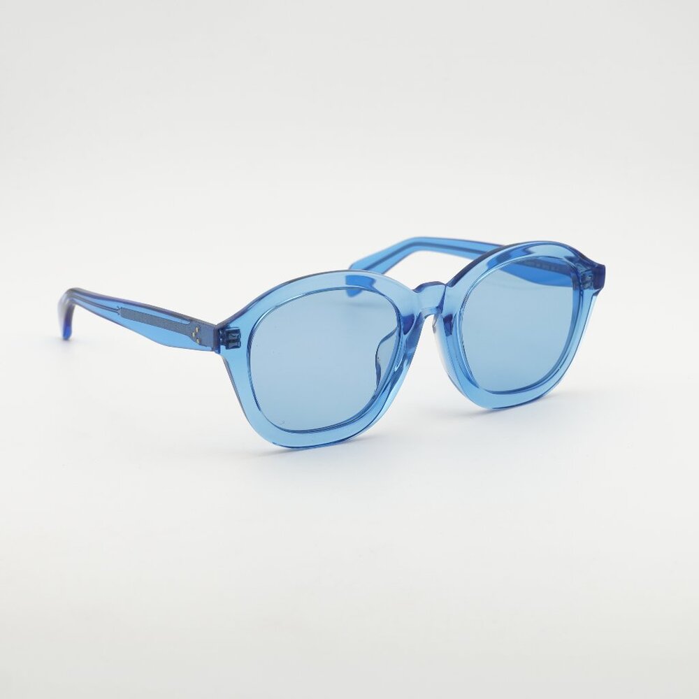 Celine CL40017F 84V Sunglasses Transparent Blue Round Frame, Grey Lenses